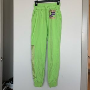 LF neon green high waisted sweat pants